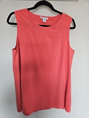 Athleta Sleeveless Top | Size Large | Coral/Salmon | Side Slits